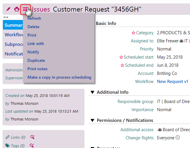 issues processes comidor help
