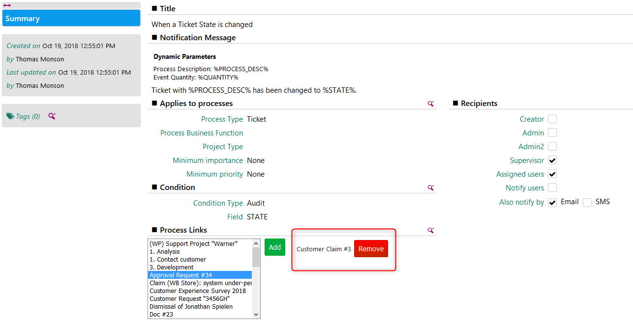 notification scenarios automation comidor
