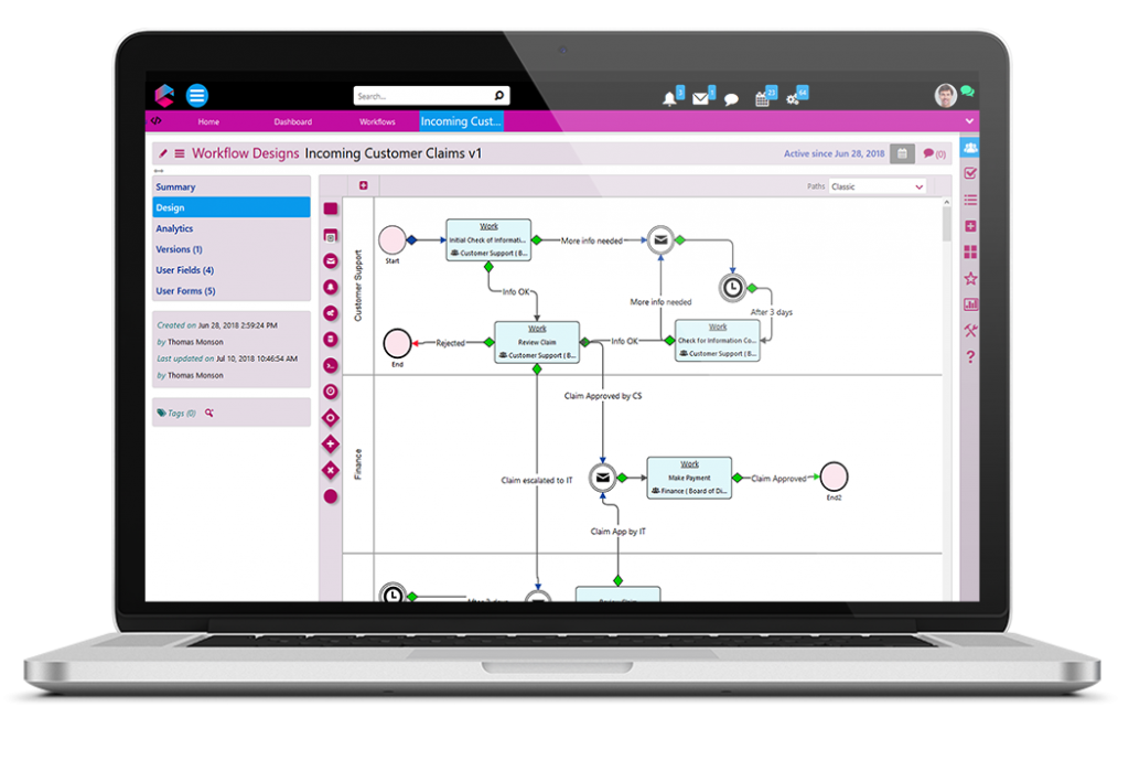 Workflow Design with low-code | Low-Code Platform | BPM Platform | Comidor