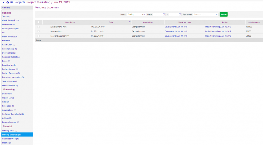 Tasks and Expenses Approval/comidor low-code bpm platform