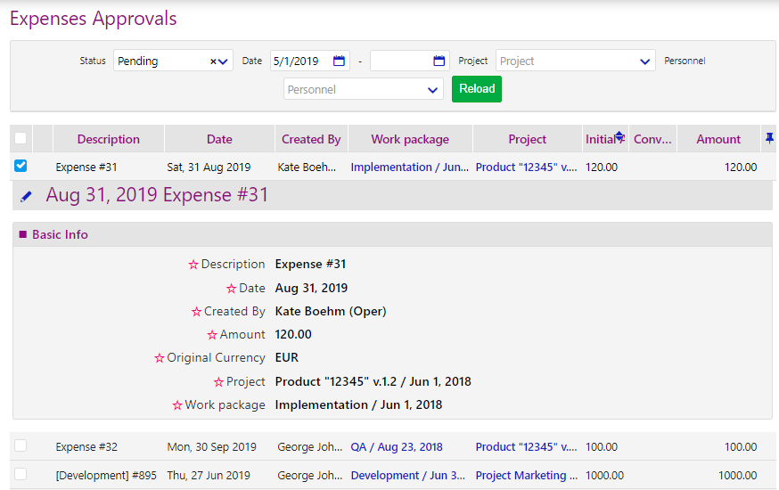 Tasks and Expenses Approval/comidor low-code bpm platform