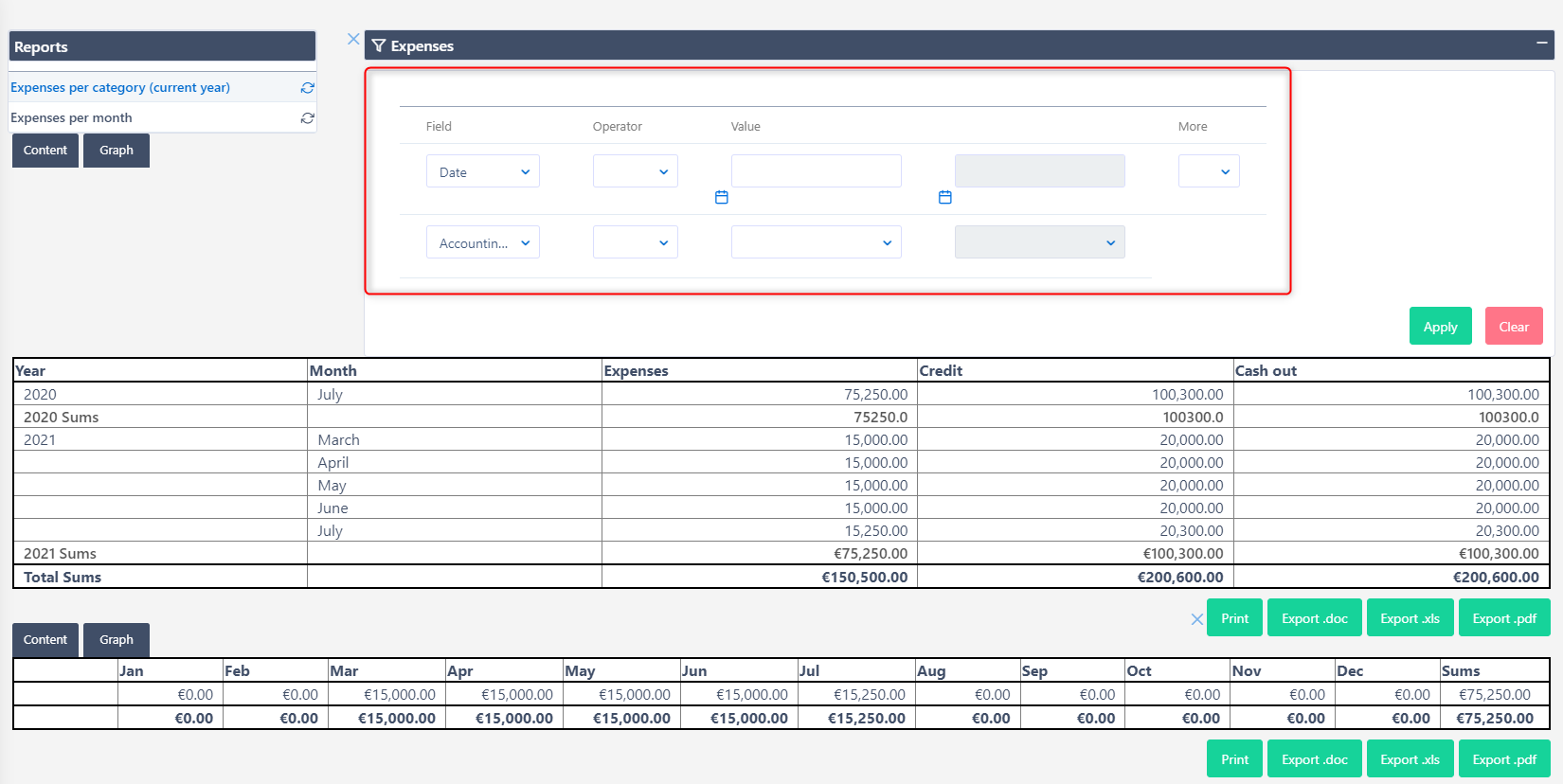 Expenses | Comidor Platform