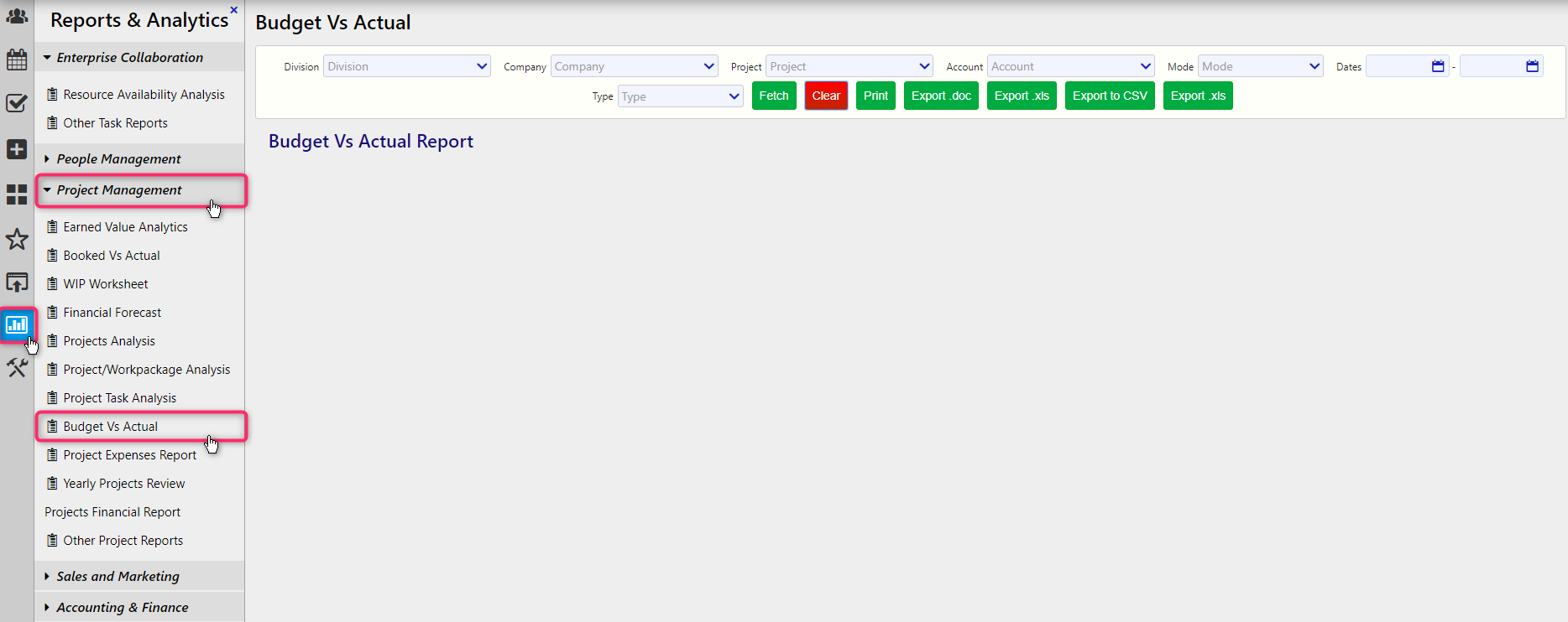 budget vs actual / Comidor Digital Automation Platform