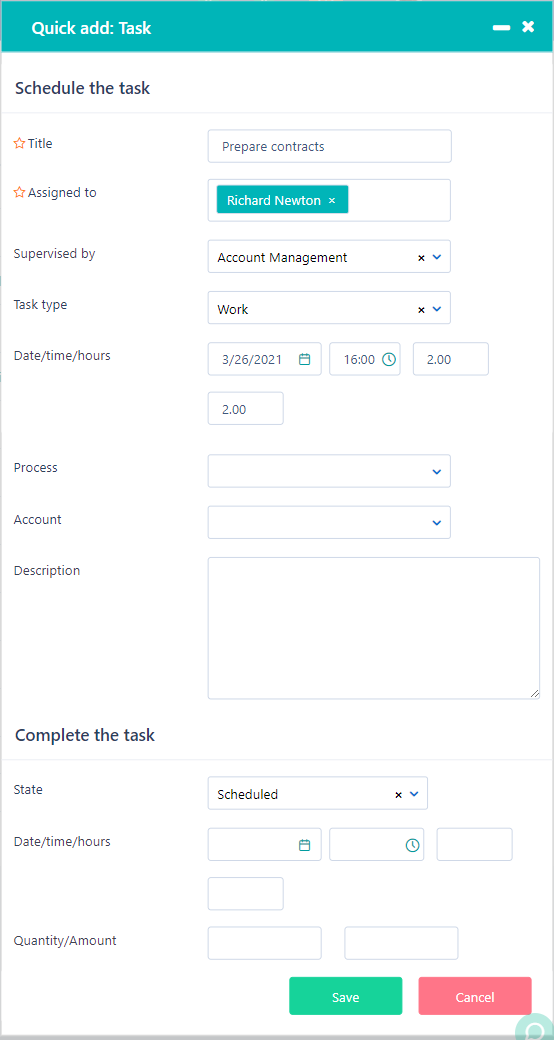 quick add menu add task v.6| Comidor Platform