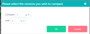 Workflow compare versions | Comidor Platform