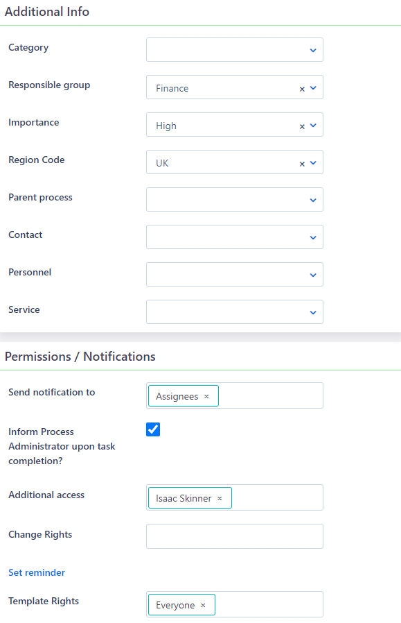 Process template creation | Comidor Platform