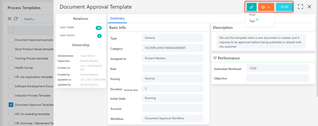 Process Templates | Help Center | Comidor