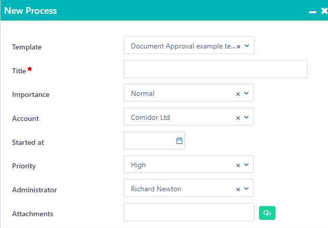 Quick add Process template | Comidor Platform