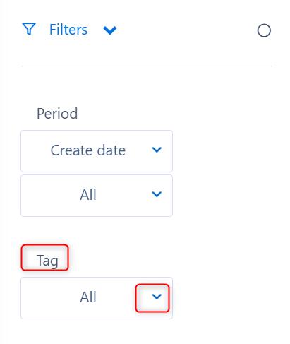 tags filters v.6| Comidor Platform