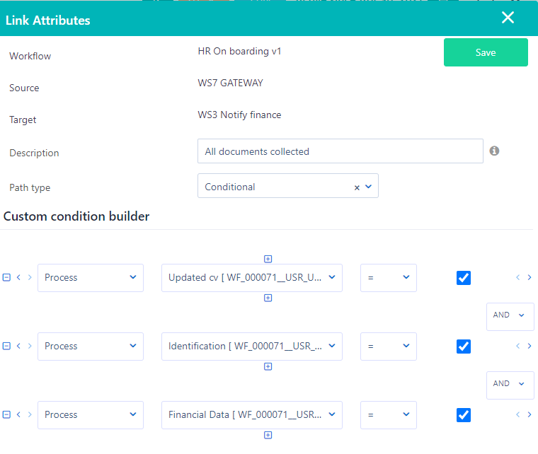 Workflow conditions | Comidor Platform