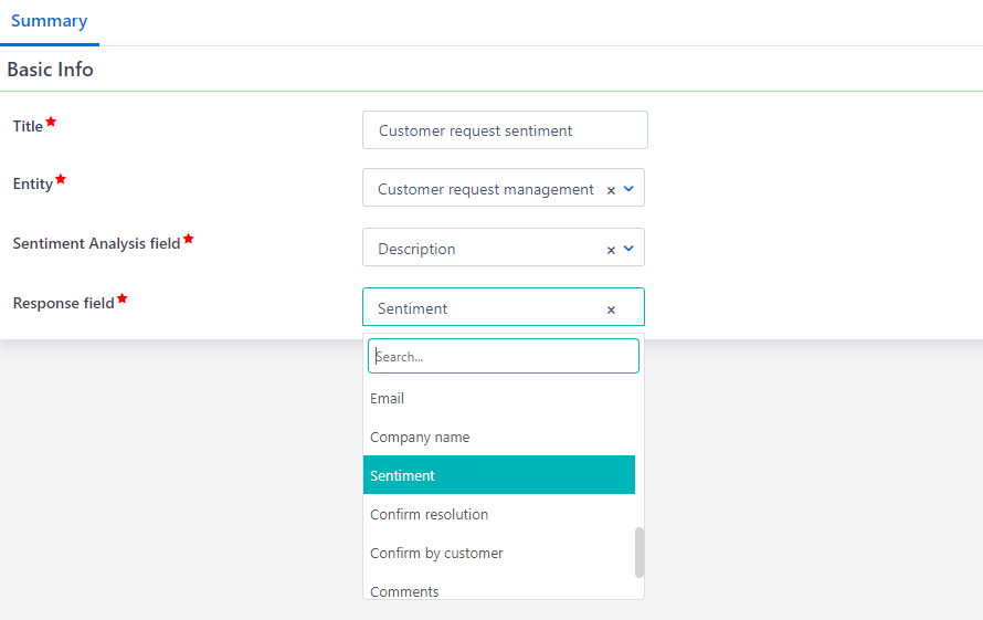 Sentiment Analysis | Comidor Platform