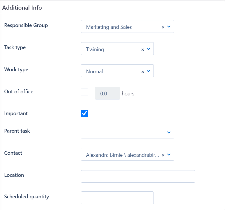 additional info of a task v.6.2| Comidor Platform