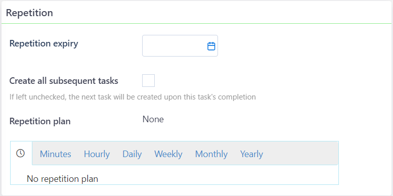 task repetition v.6.2| Comidor Platform