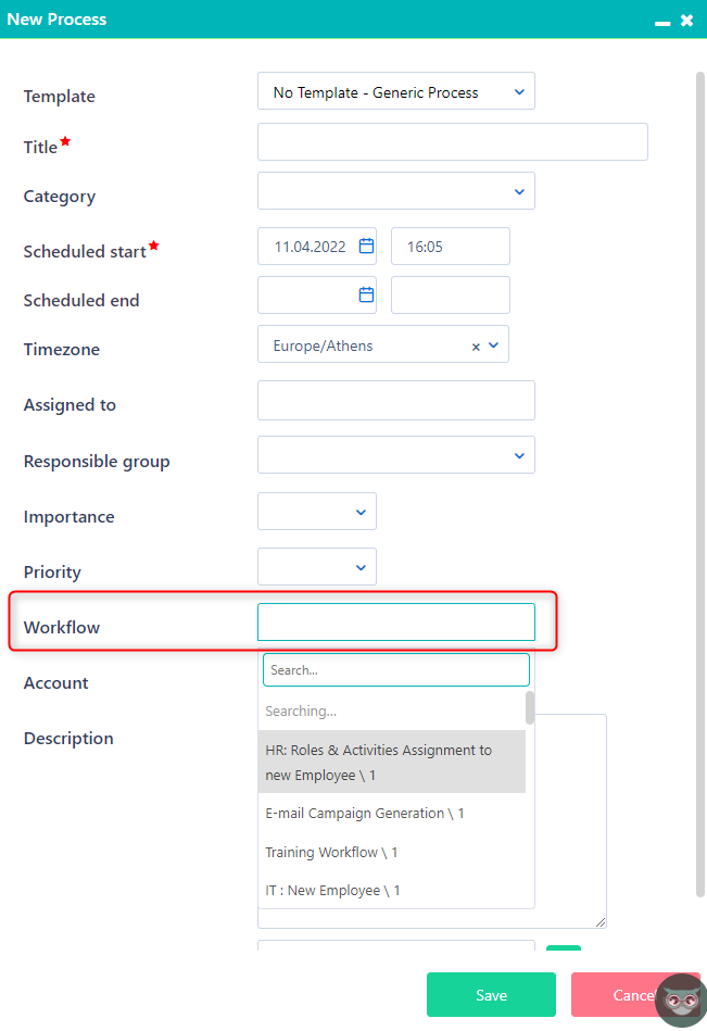 Workflow in a process | Comidor Platform