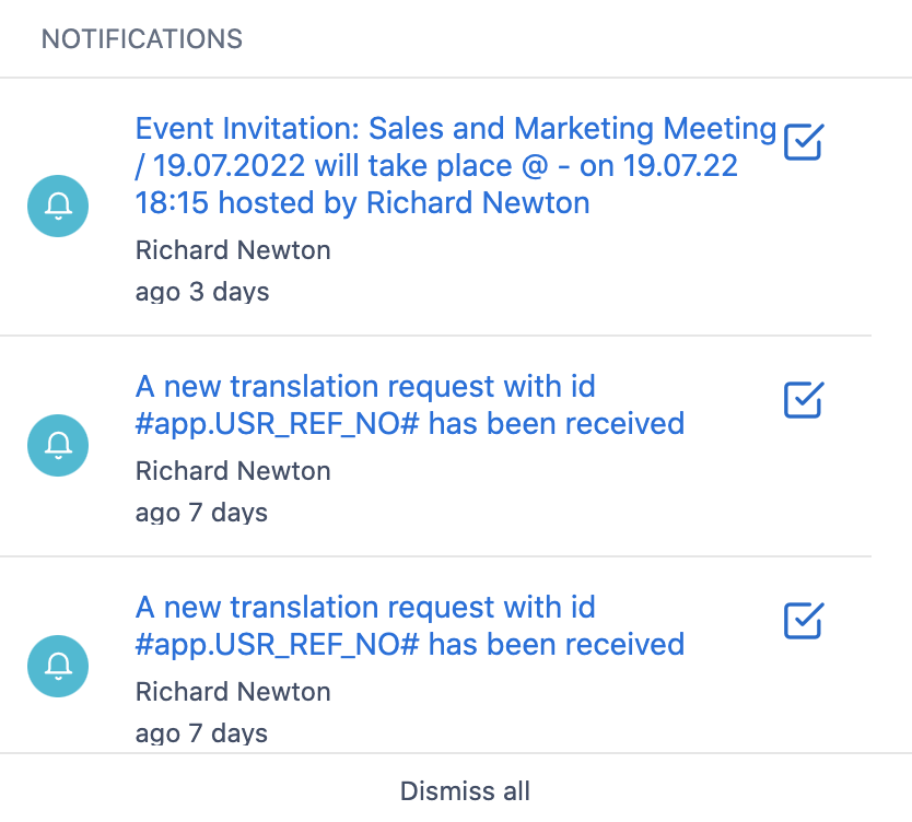 notifications | Comidor UI