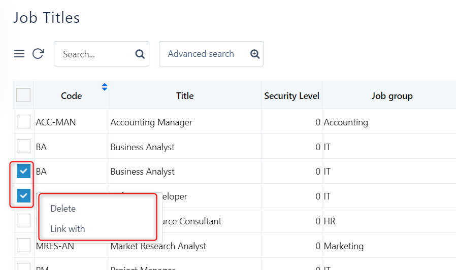 manage job titles v.6.2| Comidor Platform