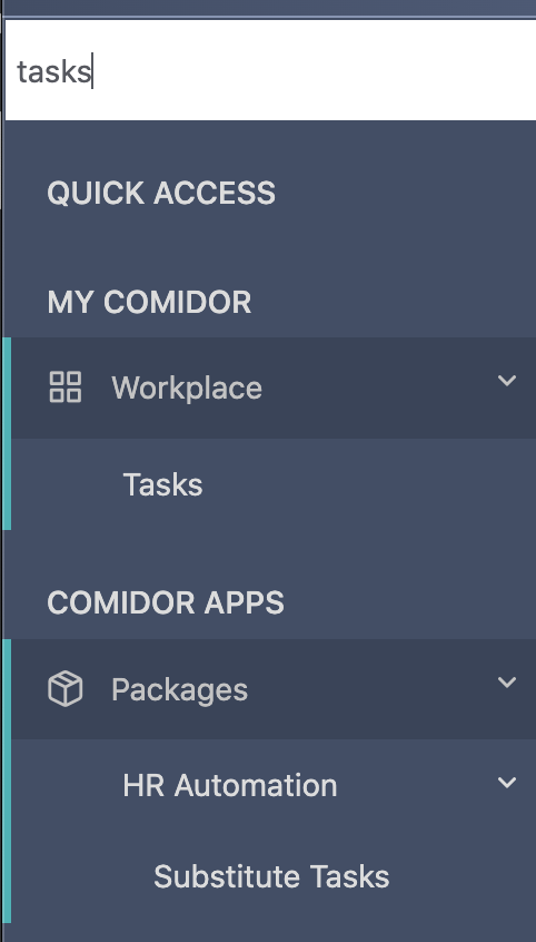 search for tasks | Comidor 