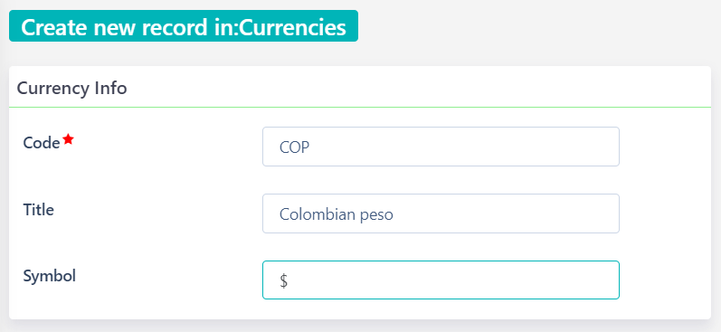 add new currency V6.2 | Comidor Platform