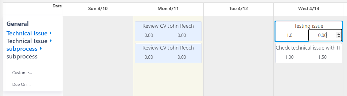 add task to timesheet v6.2 | Comidor Platform