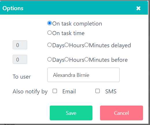 options - schedule notification v.6.2| Comidor Platform