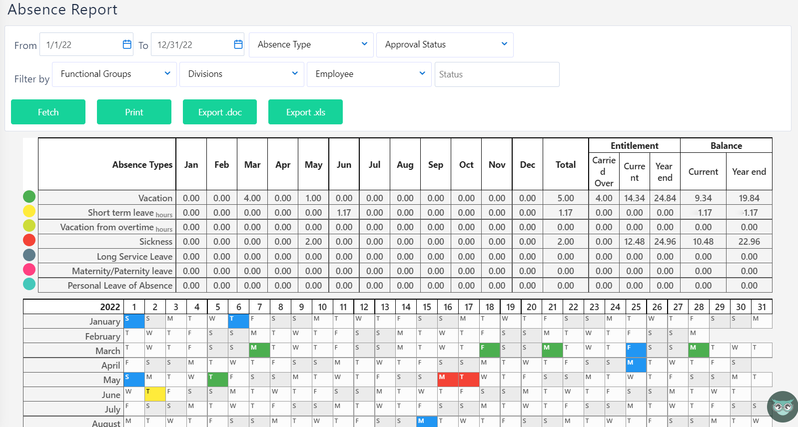 Absences v.6.2| Comidor Platform