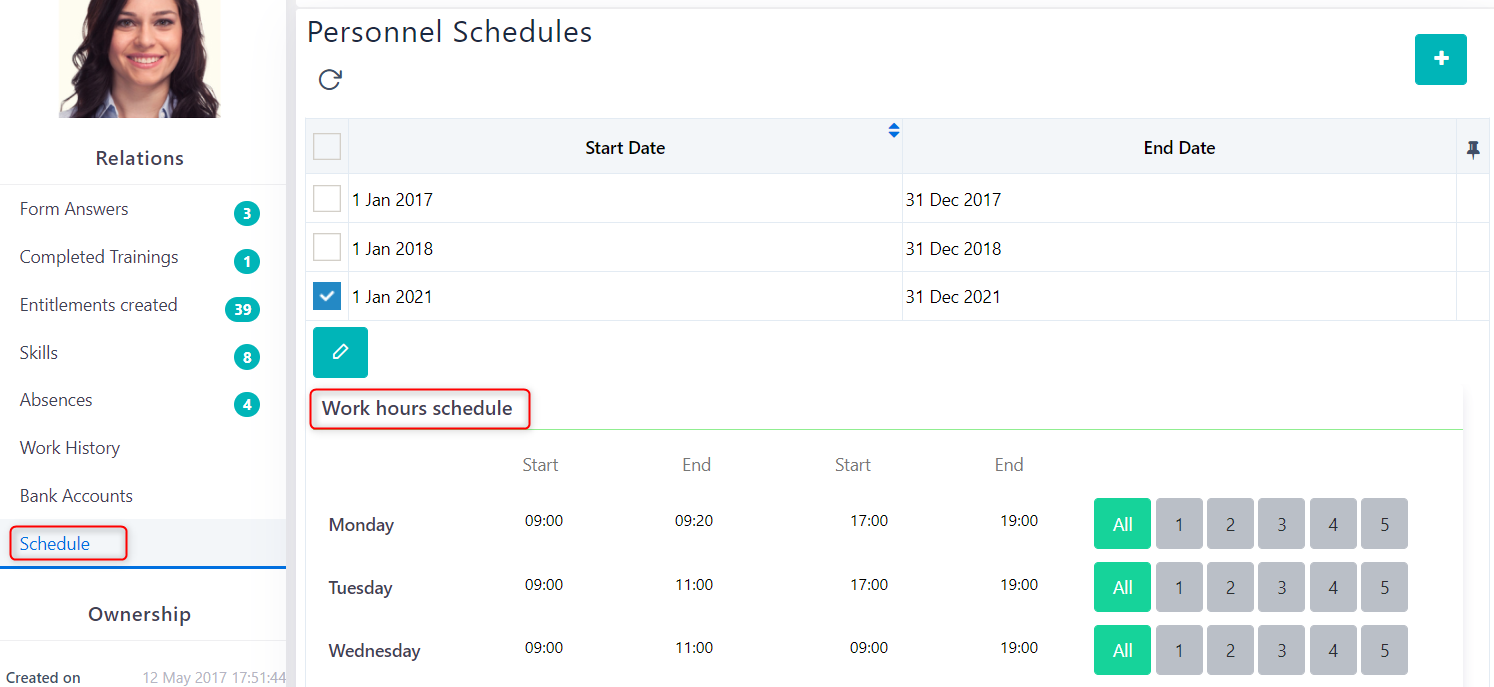 schedule Personnel v.6.2| Comidor Platform