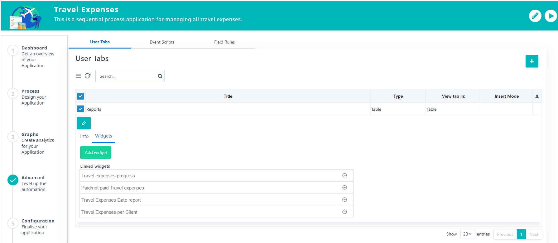 sequential User tabs | Comidor Platform