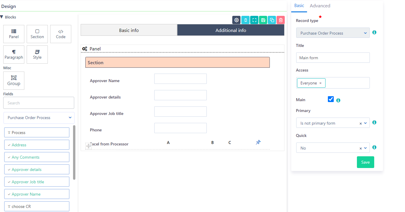 sequential App User Forms | Comidor Platform