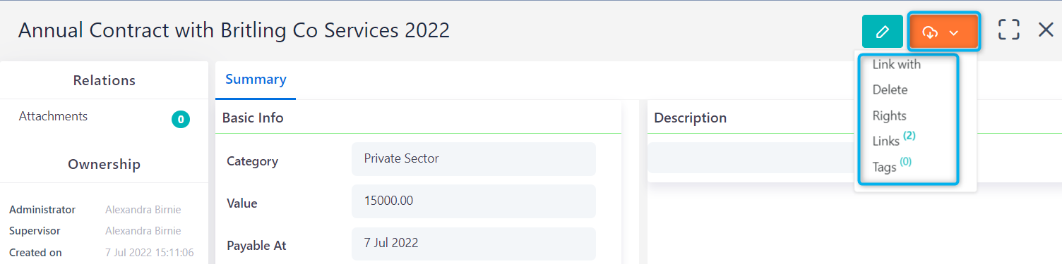 actions - contracts v.6.2| Comidor Platform