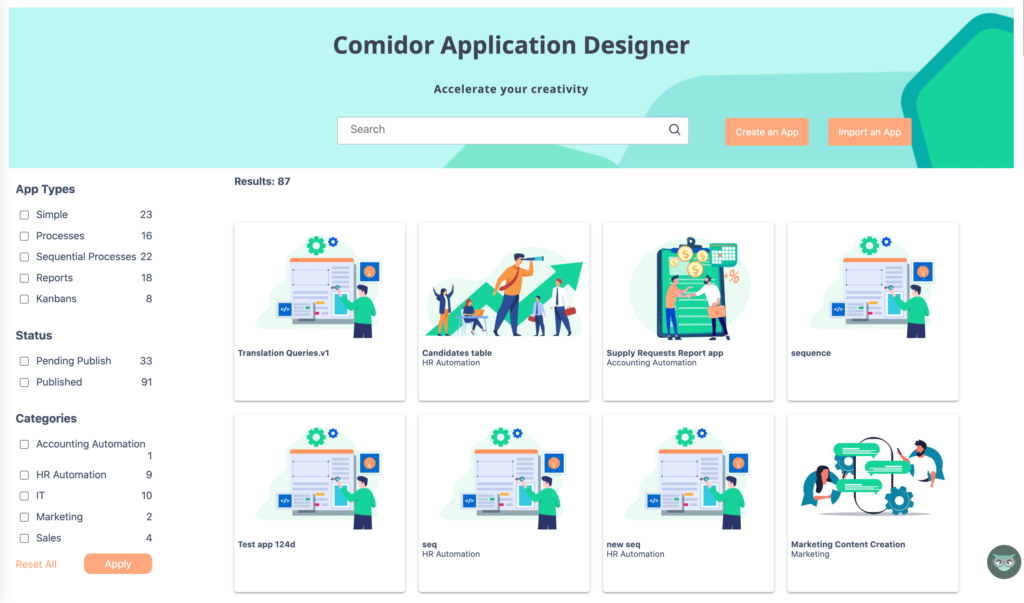 Redesigned App Designer | Comidor