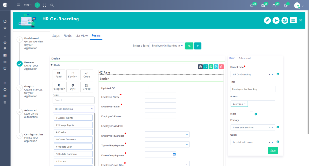 form designer | Comidor new version