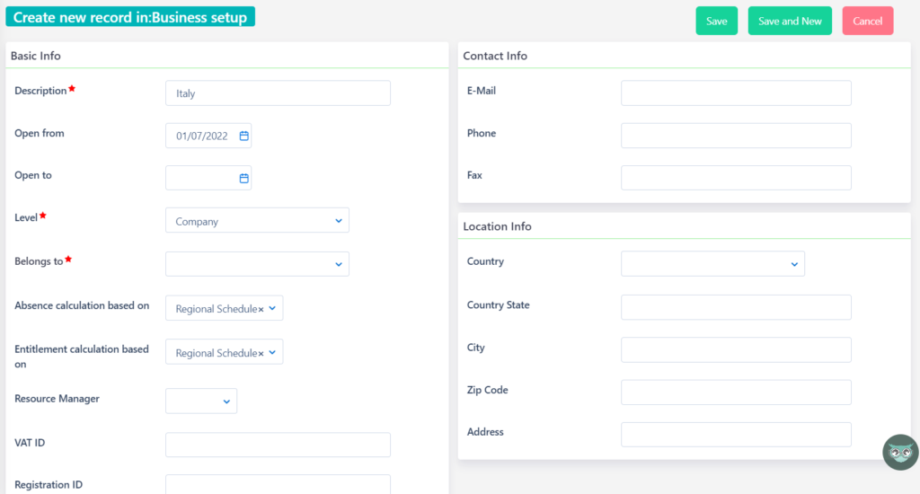 new company in business setup V6.2 | Comidor Platform