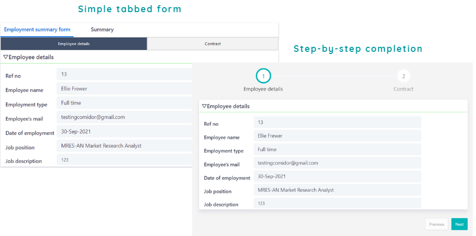 User Forms | Comidor Platform