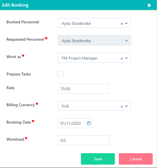 Edit Team planning | Comidor Platform