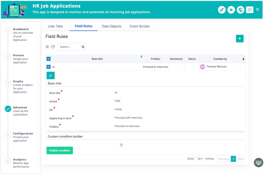 Field Rules | Comidor Low-code Platform